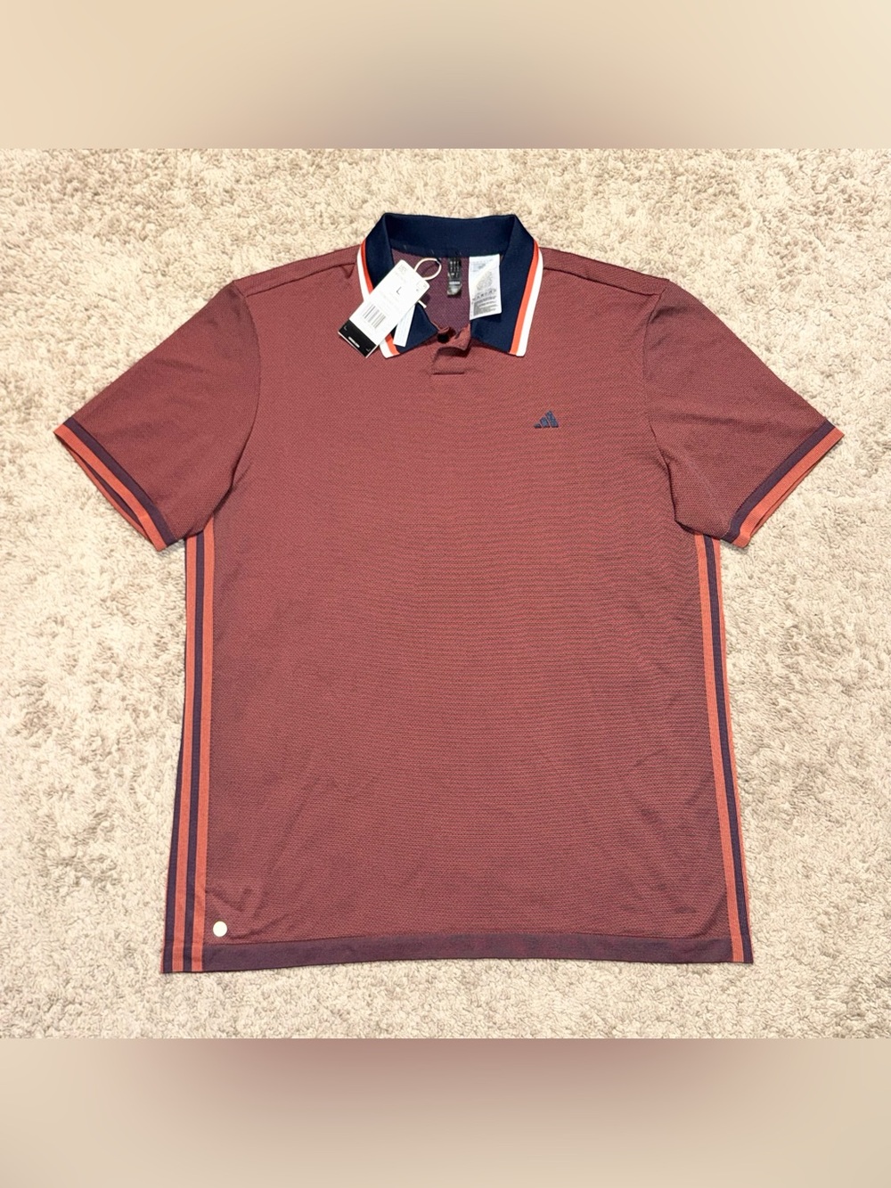 Adidas Primeknit Textured Polyamide Sportswear Casual Golf Polo Shirt Mens L